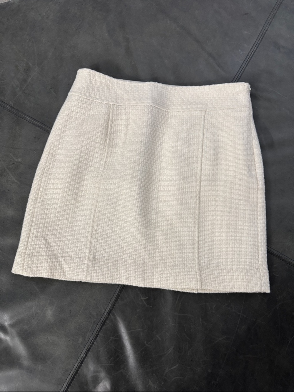 Banana Republic Classic Tweed Cream Textured Skirt